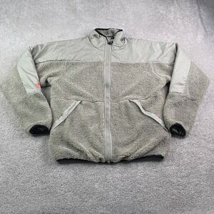 Adidas Jacket Mens Medium Tan Sherpa Fleece Snowboarding Full Zip Polar Coat